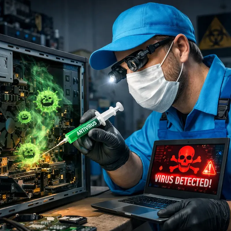 Лечение компьютера от вирусов в Твери на дому