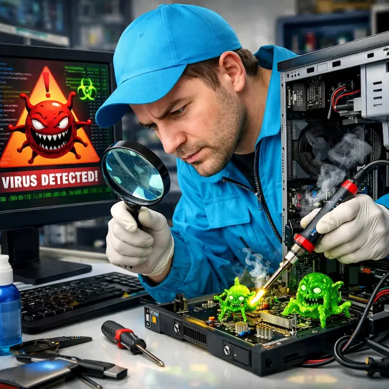 Вылечить компьютерный вирус в Твери